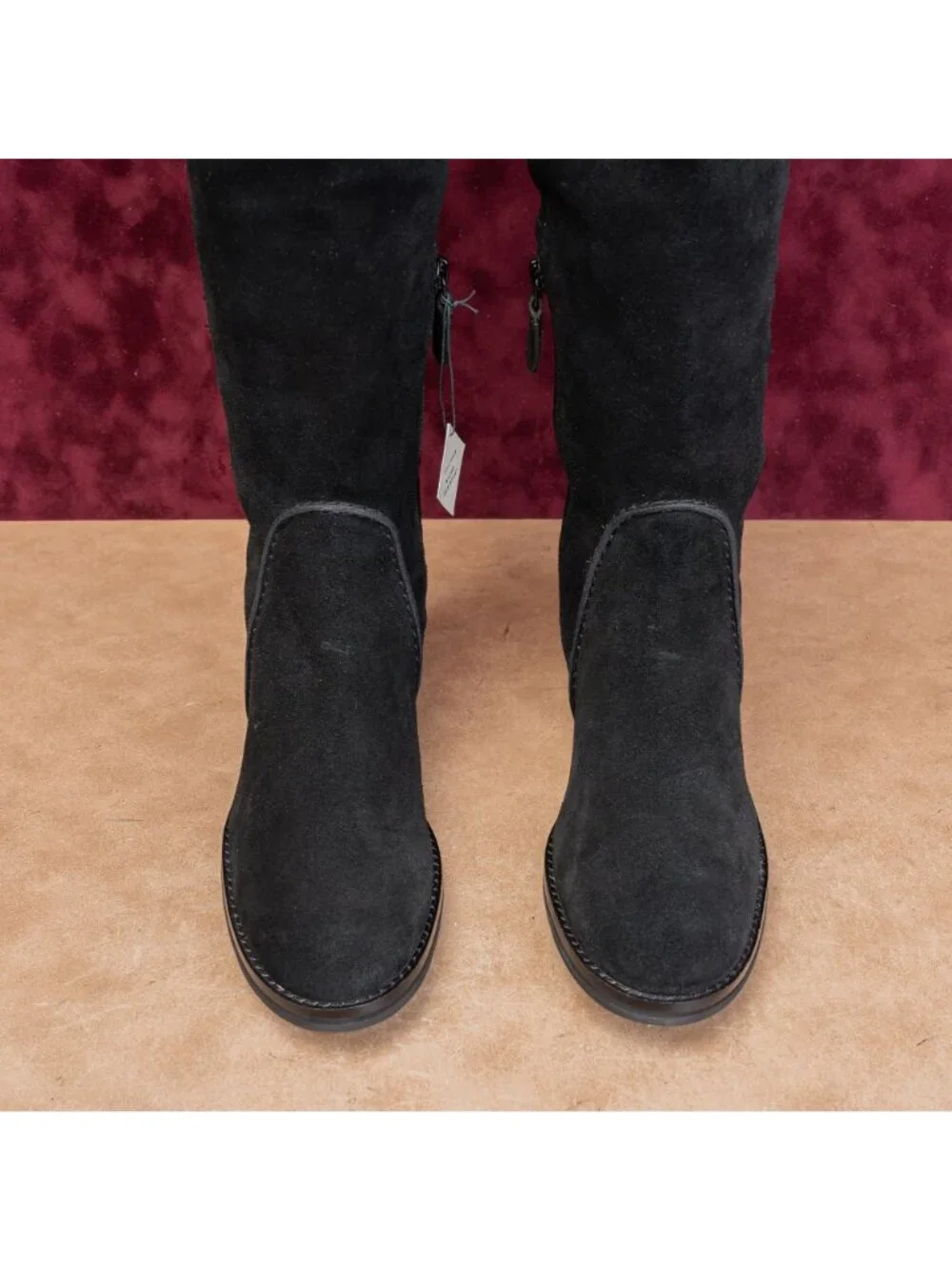 Cole Haan Women Duchess Black Suede OTK GrandOs Fashion Fall Boots sz 7.5